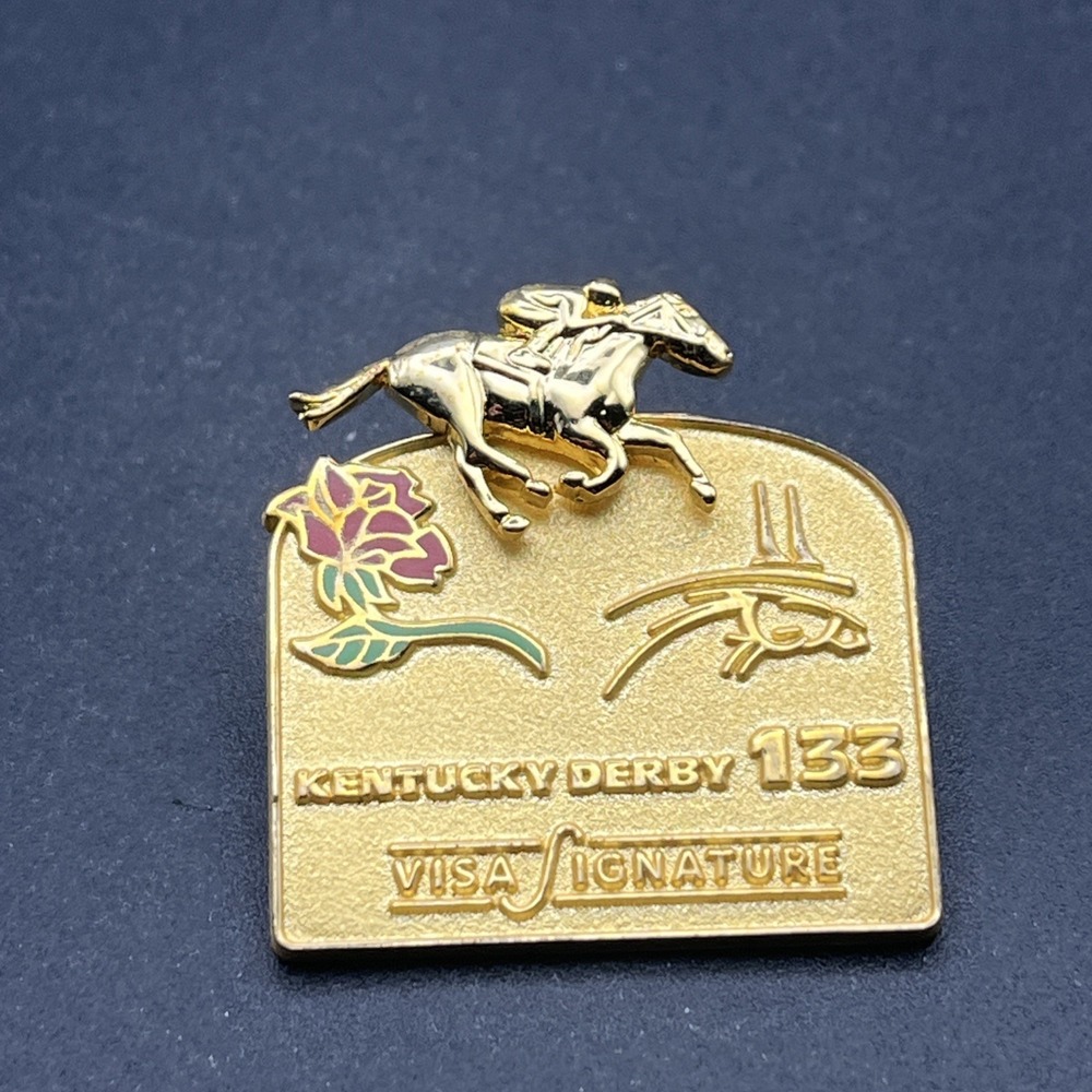 Kentucky Derby 133 Horse Racing Visa Signature Credit Card Lapel Hat Pin